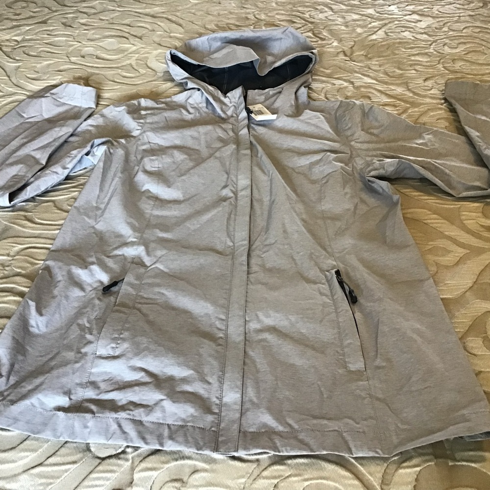 32 Degrees Light Gray Hooded Trench Coat